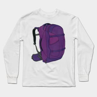 Travel Backpacking Backpack Drawing Long Sleeve T-Shirt